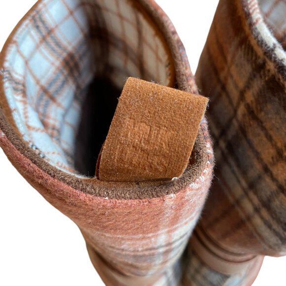 NWOT MUK LUKS Slope Nikki Boots Wear 3-Way Plaid Flannel Plush Western Boho-8W - Picture 12 of 16